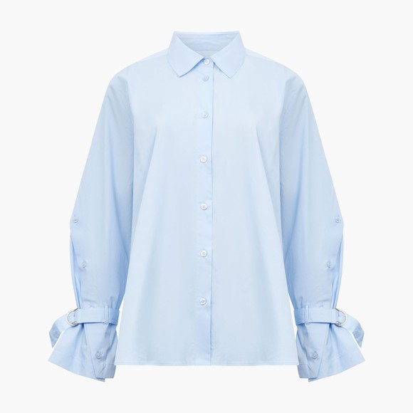 French Connection Womens Blue Cambria Longline Side Slit Shirt main image