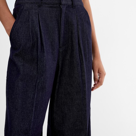 French Connection Womens Blue Fletcher Wide Leg Denim Trouser main image