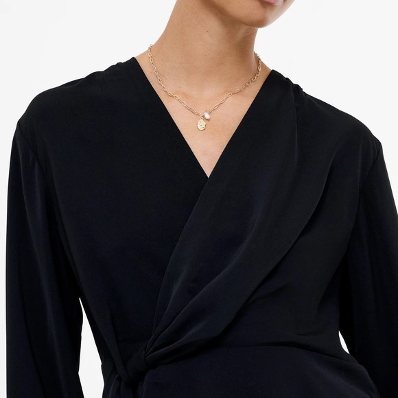 French Connection Womens Black Laurel Crepe Peplum Top main image