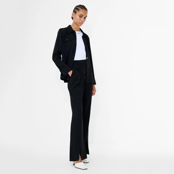 French Connection Womens Black Vinnie Tailored Slit Trouser main image