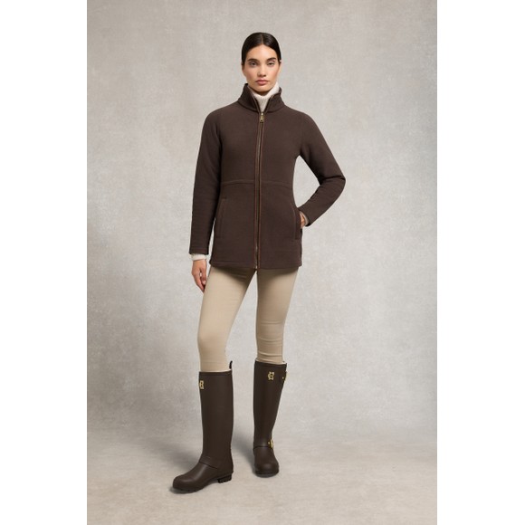 Holland Cooper Womens Chocolate Matte Gold Sherpa Lined Regency Wellington main image