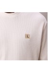 Calvin Klein Jeans Mens Off-White L/S Waffle Badge T-Shirt