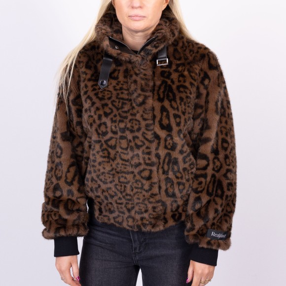 Rino & Pelle Womens Black Ambra Short Fake Fur Jacket main image