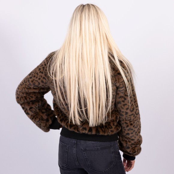 Rino & Pelle Womens Black Ambra Short Fake Fur Jacket main image