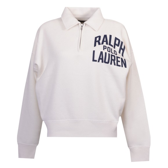 Polo Ralph Lauren Womens Beige Logo Fleece Quarter Zip Sweatshirt main image