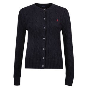 Crew Neck Cotton Cable Cardigan
