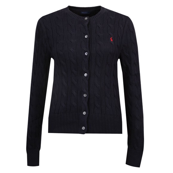 Polo Ralph Lauren Womens Blue Crew Neck Cotton Cable Cardigan main image