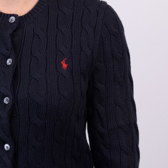 Polo Ralph Lauren Womens Blue Crew Neck Cotton Cable Cardigan main image