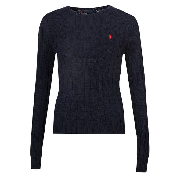 Polo Ralph Lauren Womens Blue Julianna Cotton Cable Crew Jumper main image