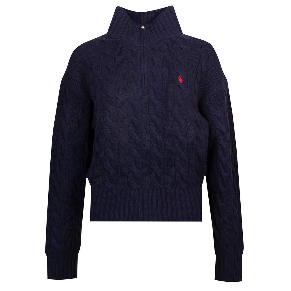 Polo Ralph Lauren Cable Wool-Cashmere Half Zip Jumper | Oxygen