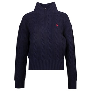 Cable Wool-Cashmere Half Zip Jumper
