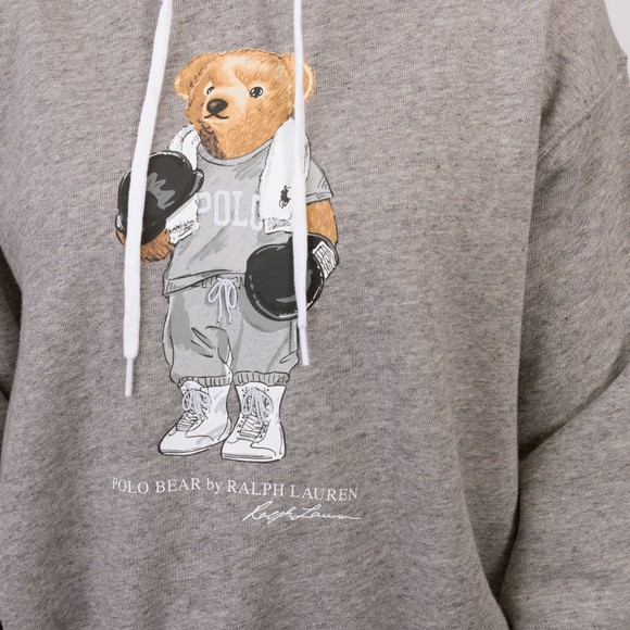 Polo Bear By Ralph Lauren Womens Grey Boxing Bear Fleece Hoodie main image