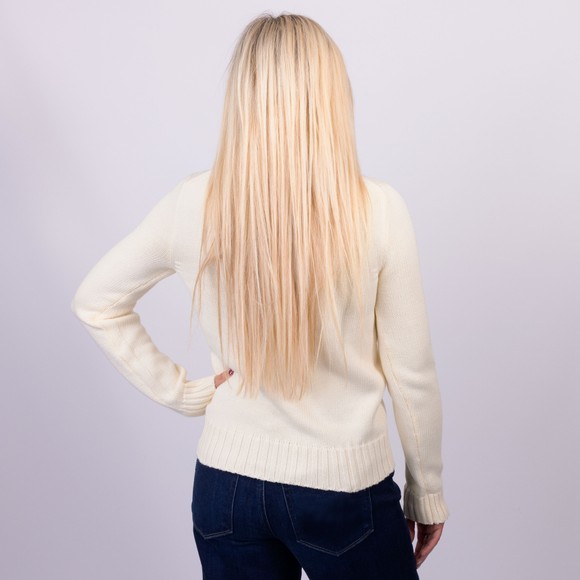 Polo Ralph Lauren Womens Off-White Flag Cotton Crew Jumper main image