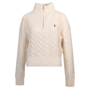 Cable Wool-Cashmere Half Zip Jumper