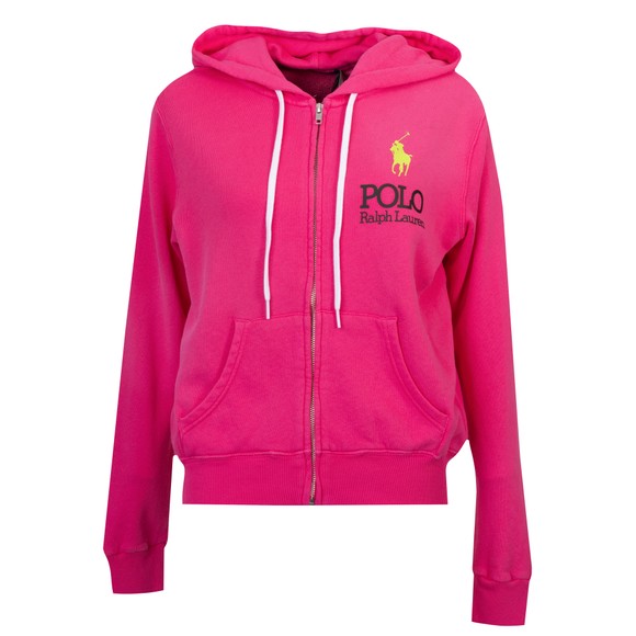 Polo Ralph Lauren Womens Pink Big Pony Lightweight Fleece Hoodie main image