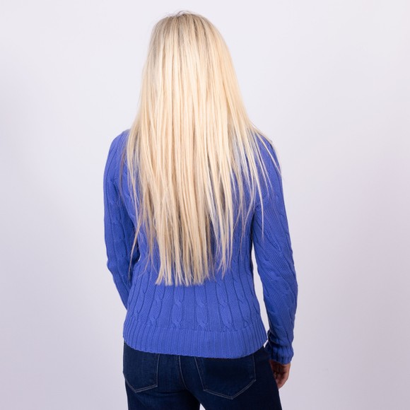 Polo Ralph Lauren Womens Blue Julianna Cotton Cable Crew Jumper main image