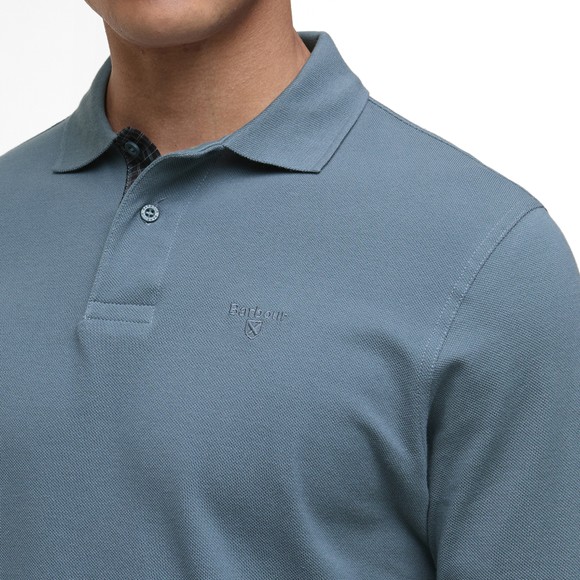 Barbour Lifestyle Mens Blue L/S Tartan Pique Polo Shirt main image