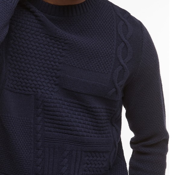 Barbour Lifestyle Mens Blue Casey Crew Neck Jumper main image