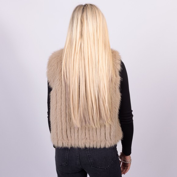 Rino & Pelle Womens Beige Dava Fur Gilet main image
