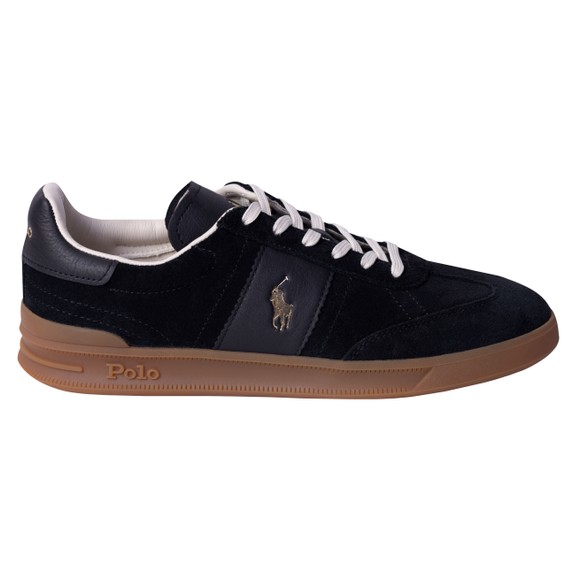 Polo Ralph Lauren Mens Black Heritage Aera Suede Trainer main image