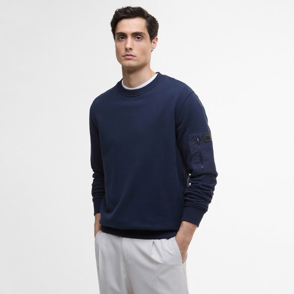 Barbour International Mens Blue Grip Crew Neck Sweatshirt main image