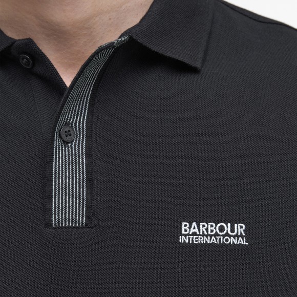 Barbour International Mens Black Baynes Knit Placket Polo main image