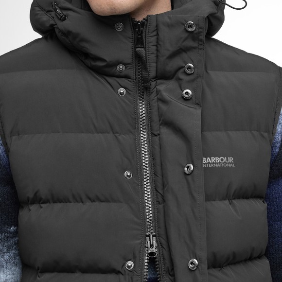 Barbour International Mens Black Padley Puffer Gilet main image