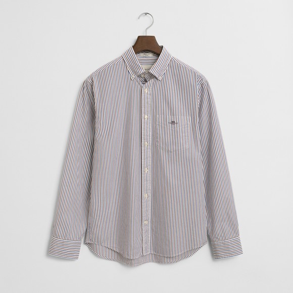 Gant Mens Red Poplin Stripe Shirt main image