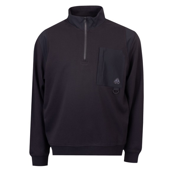 Moose Knuckles Mens Black Dalon 1/4 Zip Sweatshirt main image