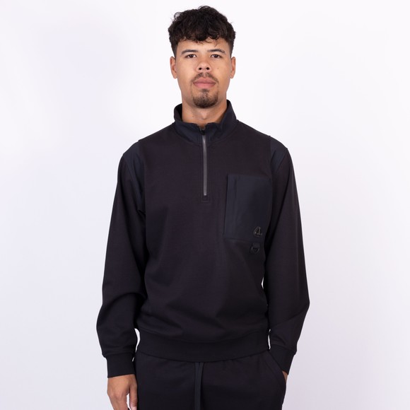 Moose Knuckles Mens Black Dalon 1/4 Zip Sweatshirt main image