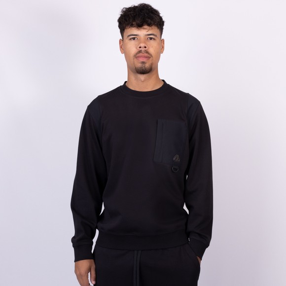 Moose Knuckles Mens Black Dalon Crewneck Sweatshirt main image