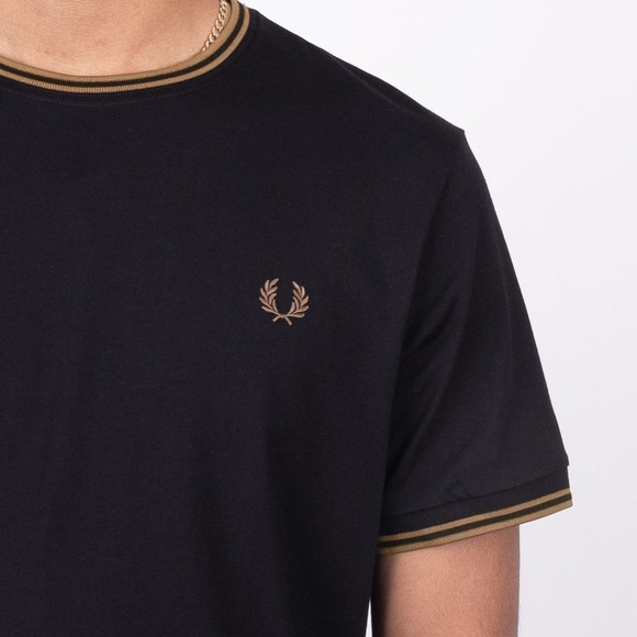 Fred Perry Mens Black Twin Tipped T-Shirt main image