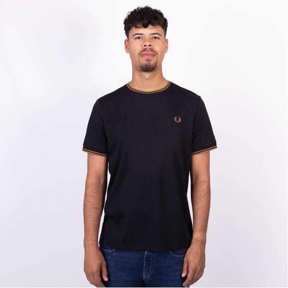 Fred Perry Mens Black Twin Tipped T-Shirt main image