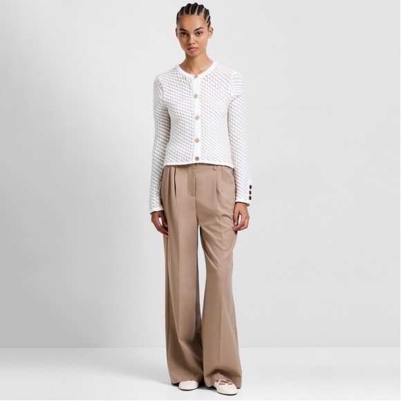 French Connection Womens White Janai Textured Cardigan main image