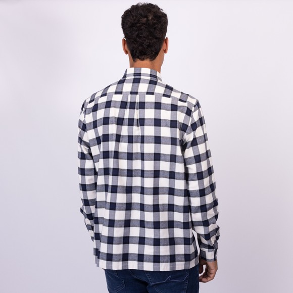 Lacoste Mens White Plaid Flannel Shirt #4
