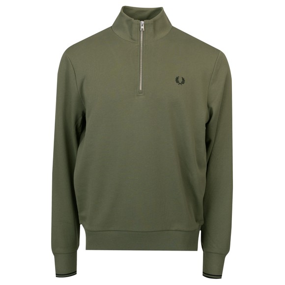 Fred Perry Mens Green 1/2 Zip Sweatshirt main image