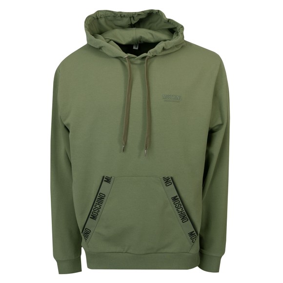 Moschino Mens Green Tape Pocket Overhead Hoody main image