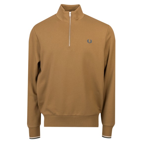 Fred Perry Mens Beige 1/2 Zip Sweatshirt main image