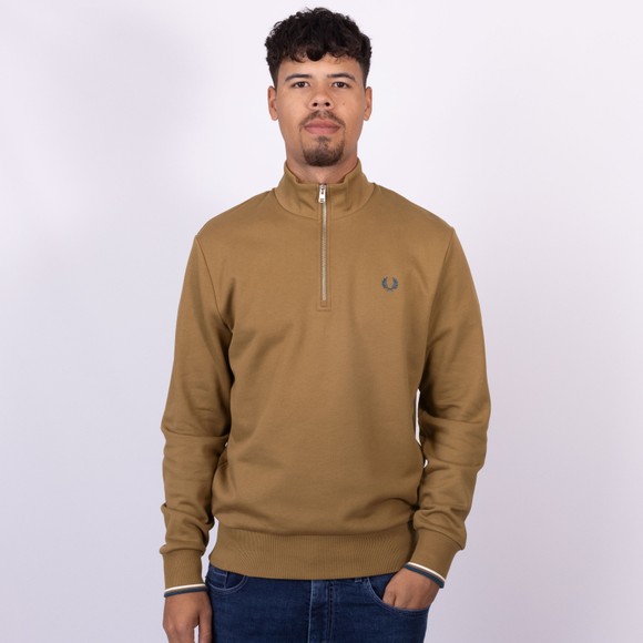 Fred Perry Mens Beige 1/2 Zip Sweatshirt main image