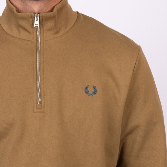 Fred Perry Mens Beige 1/2 Zip Sweatshirt main image