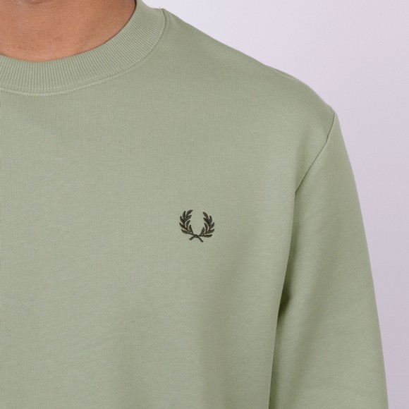 Fred Perry Mens Green Crew Neck Sweatshirt main image