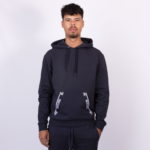Moschino Mens Blue Tape Pocket Overhead Hoody main image