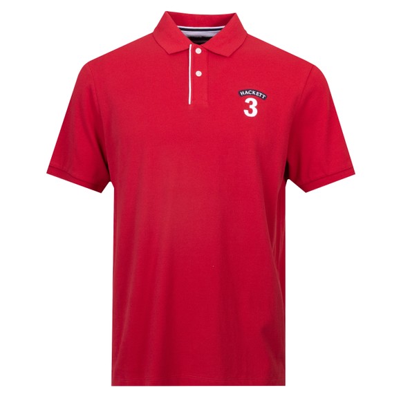Hackett Mens Red Heritage NBR Plain Polo Shirt