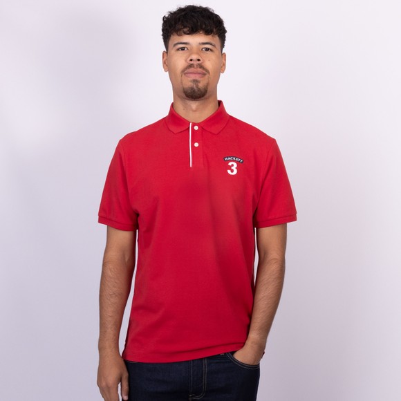 Hackett Mens Red Heritage NBR Plain Polo Shirt