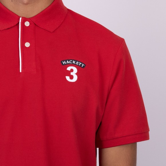 Hackett Mens Red Heritage NBR Plain Polo Shirt main image