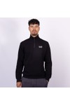 EA7 Emporio Armani Mens Black Small Logo Half Zip Sweatshirt