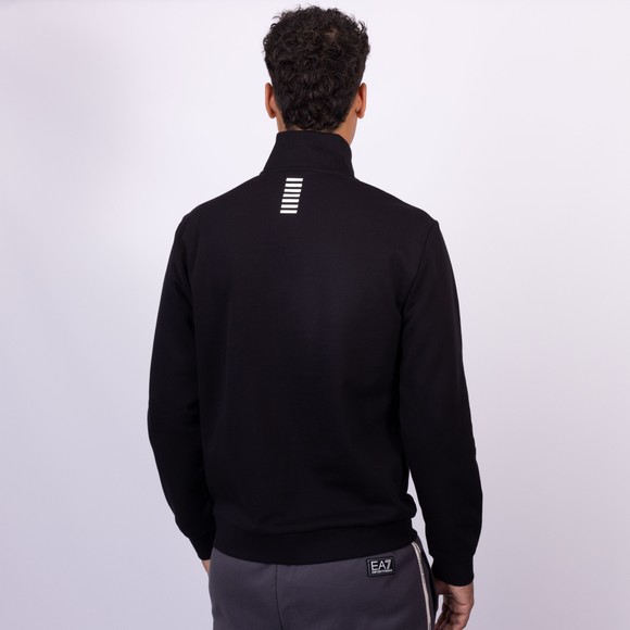 EA7 Emporio Armani Mens Black Small Logo Half Zip Sweatshirt main image