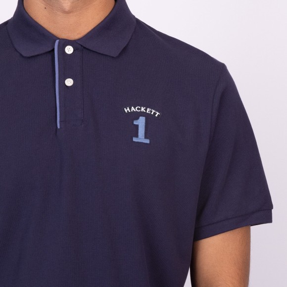 Hackett Mens Blue Heritage NBR Plain Polo Shirt main image