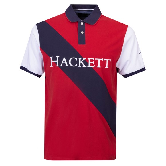 Hackett Mens Red Heritage NBR Sash Polo Shirt
