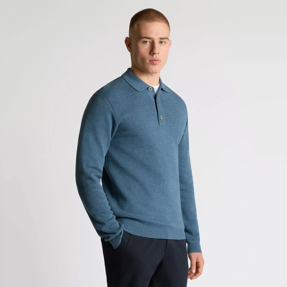 Remus Mens Blue Polo Neck Knitted Jumper
